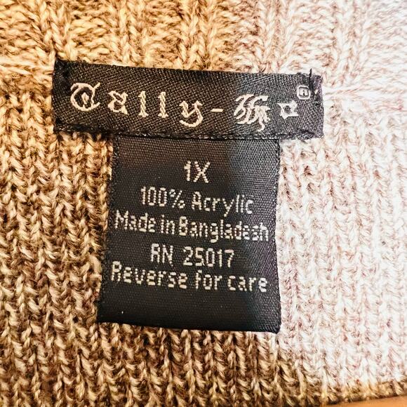 Vintage 90s Tally Ho Size 1X Classic Zip Front Cardigan Sweater Pockets Grandpa - Picture 9 of 10